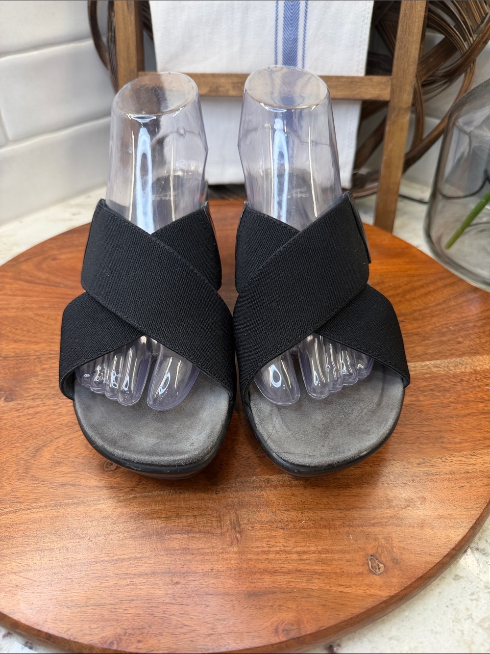 Dansko Ava Women's Black Crisscross Slide Sandals